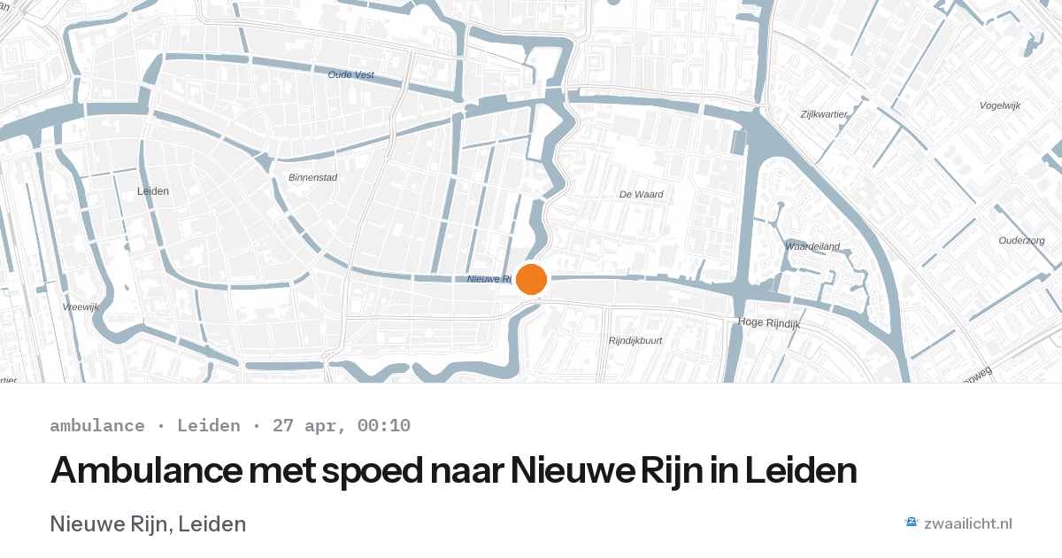 Ambulance met spoed naar Nieuwe Rijn in Leiden — 26 apr 2026