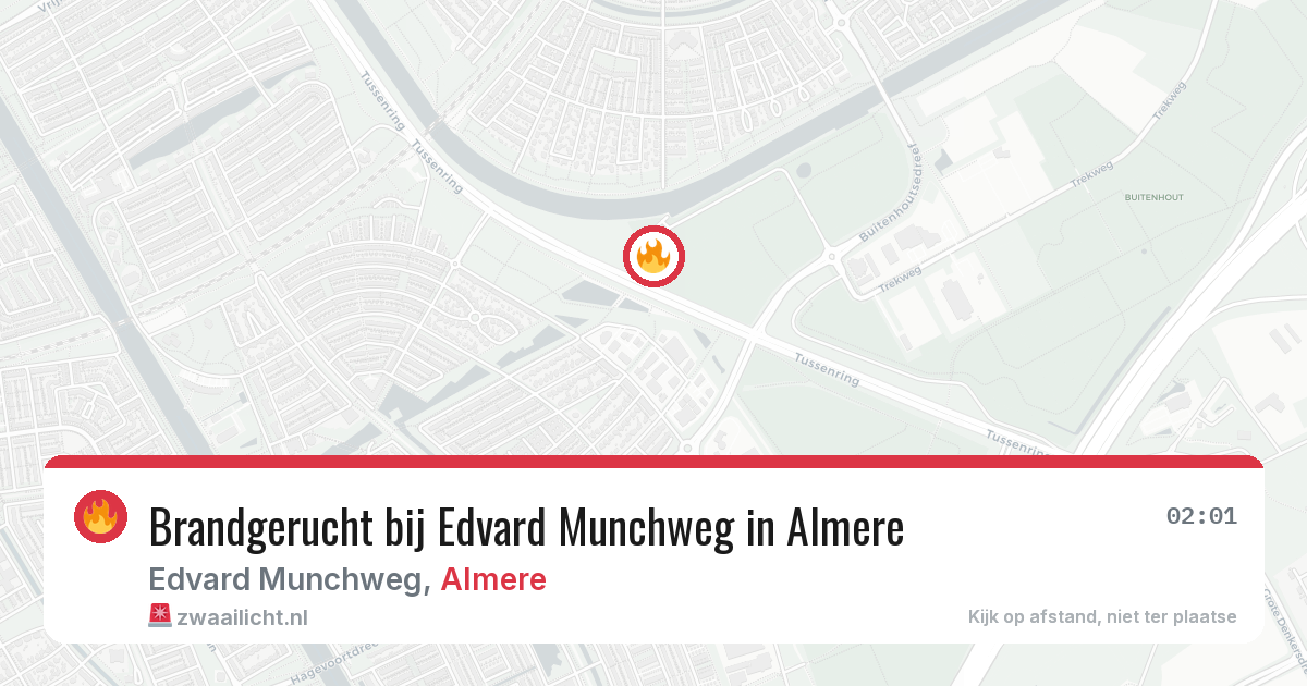 Brandgerucht bij Edvard Munchweg in Almere — 20 jun 2026
