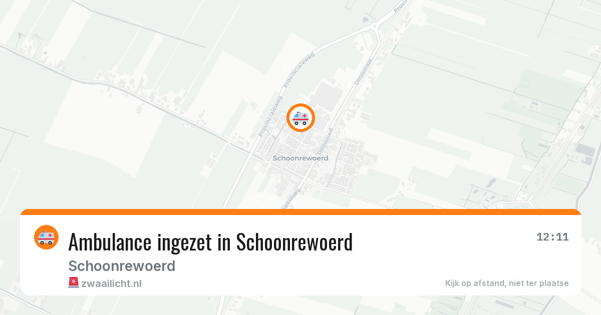 Ambulance ingezet in Schoonrewoerd — 30 mrt 2026