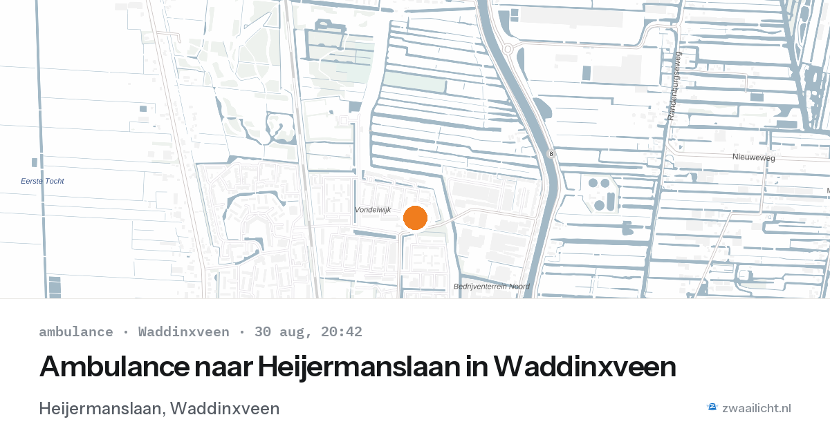 Ambulance naar Heijermanslaan in Waddinxveen — 30 aug 2026