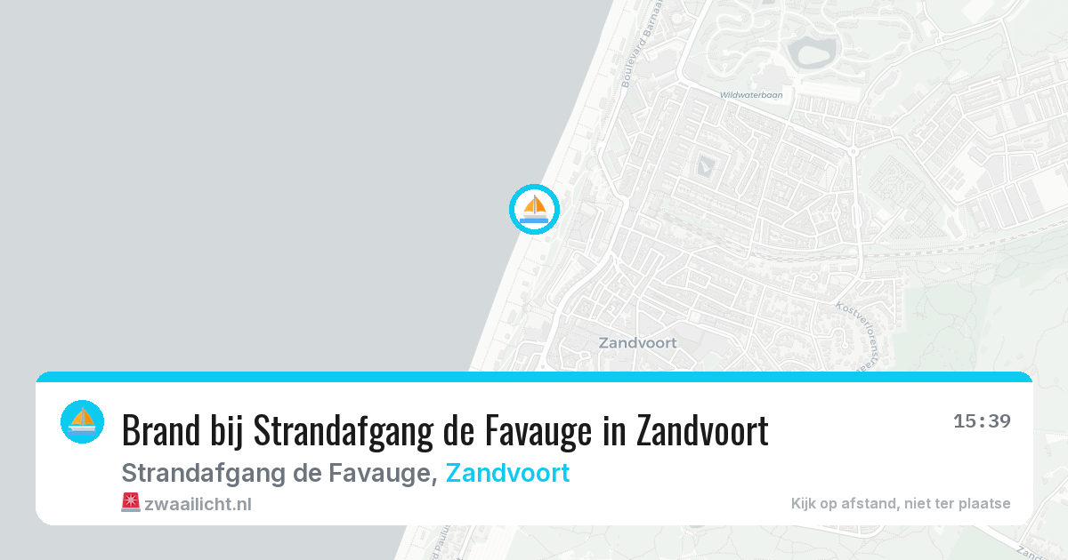 Brand bij Strandafgang de Favauge in Zandvoort — 28 jul 2026