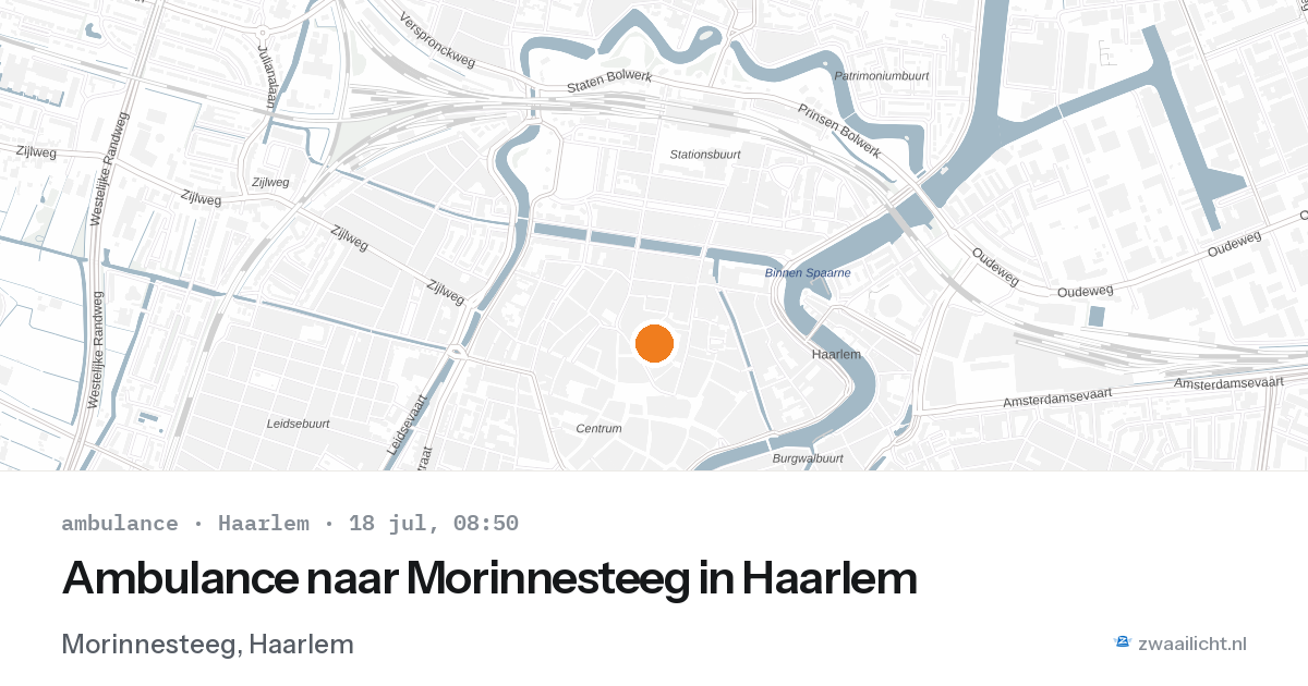 Ambulance naar Morinnesteeg in Haarlem — 18 jul 2026