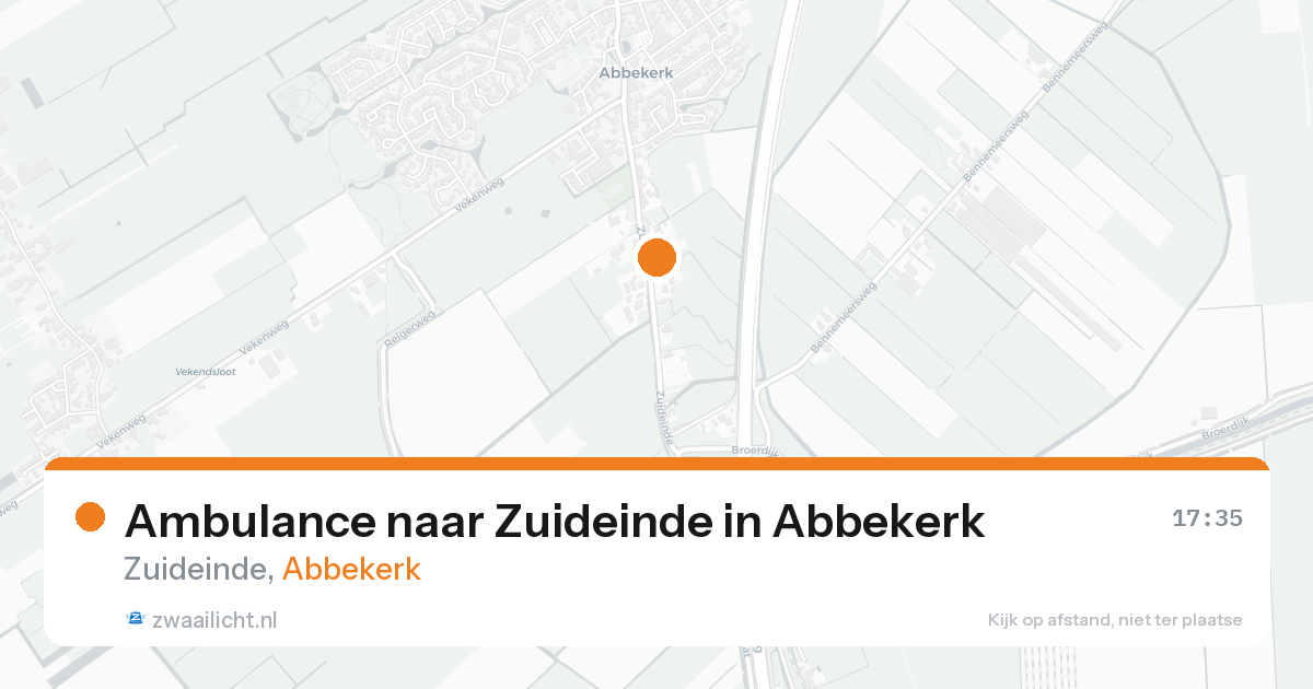 Ambulance naar Zuideinde in Abbekerk — 10 aug 2026