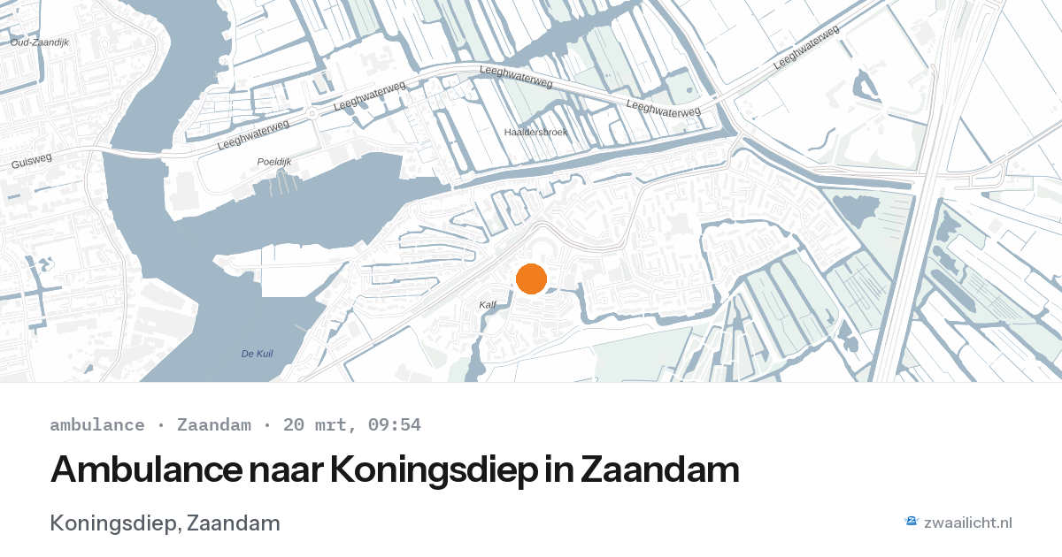 Ambulance naar Koningsdiep in Zaandam — 20 mrt 2026