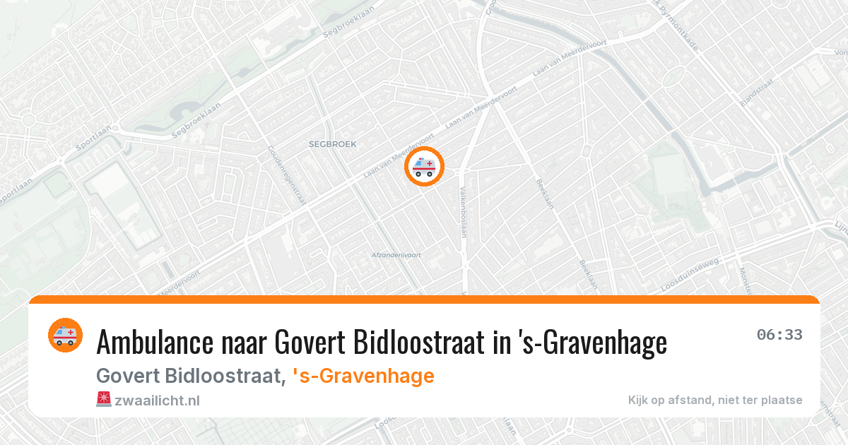 Ambulance naar Govert Bidloostraat in 's-Gravenhage — 8 jun 2026