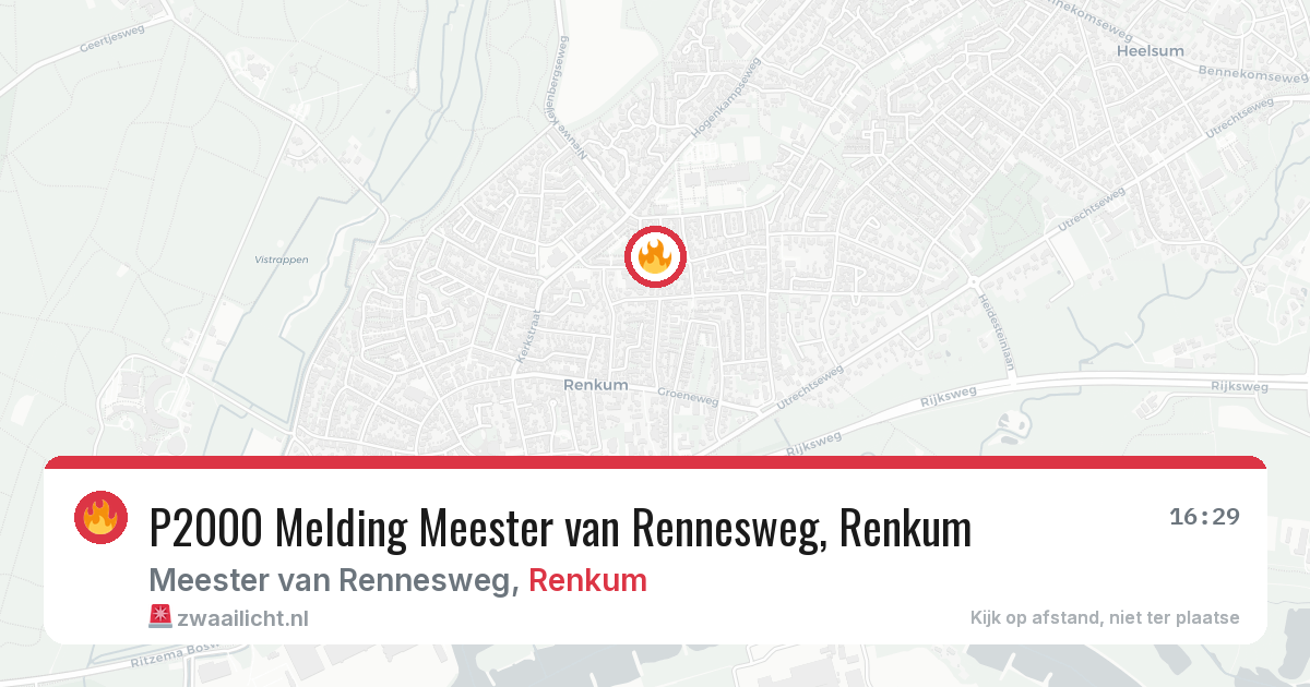 P2000 Melding Meester van Rennesweg, Renkum — 8 feb 2026