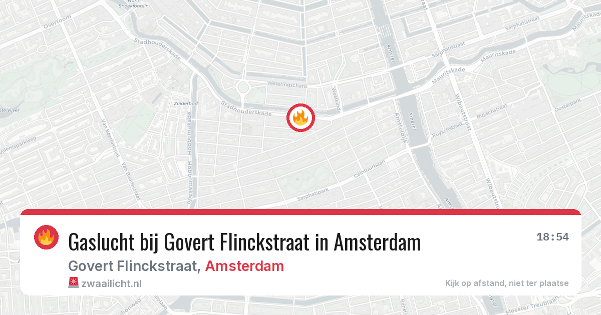 Gaslucht bij Govert Flinckstraat in Amsterdam — 11 aug 2026