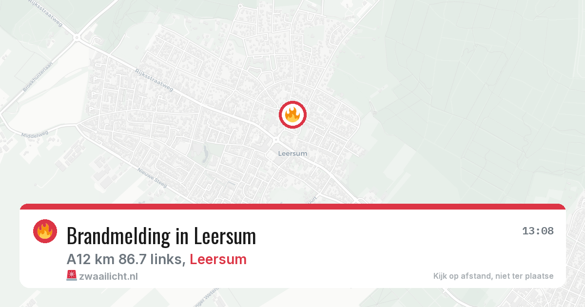 Brandmelding in Leersum — 18 jul 2026