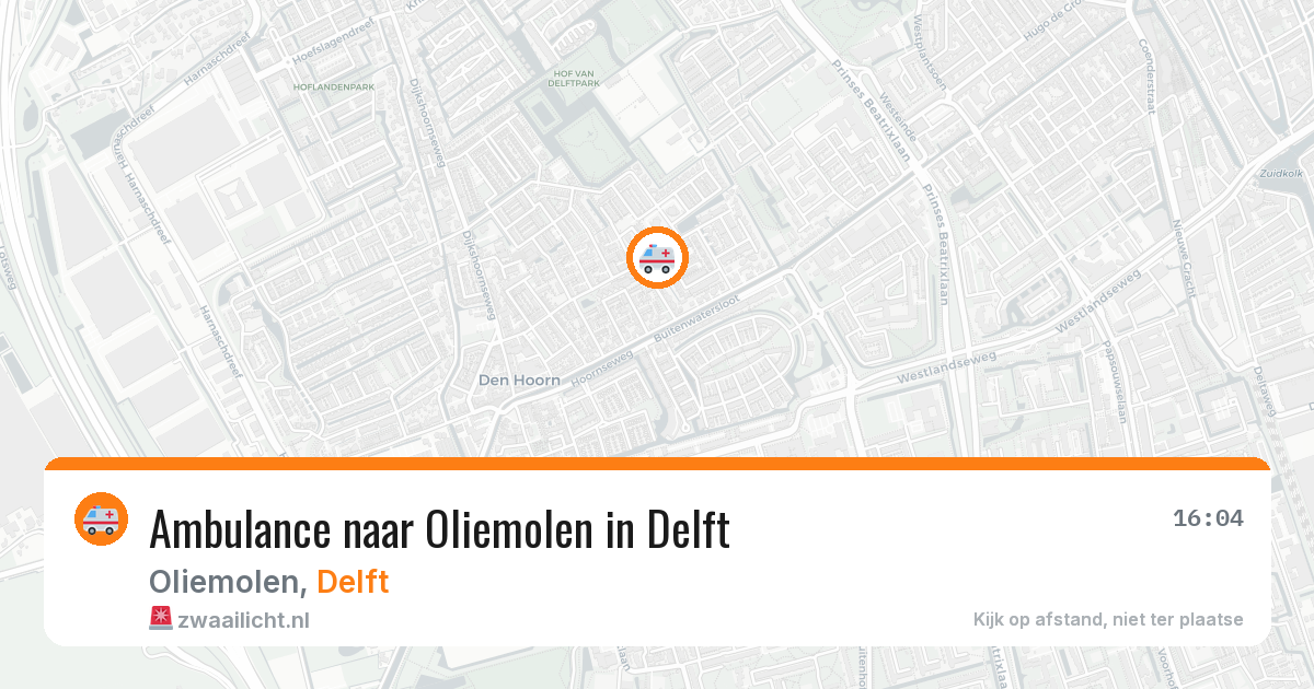 Ambulance naar Oliemolen in Delft — 9 jun 2026