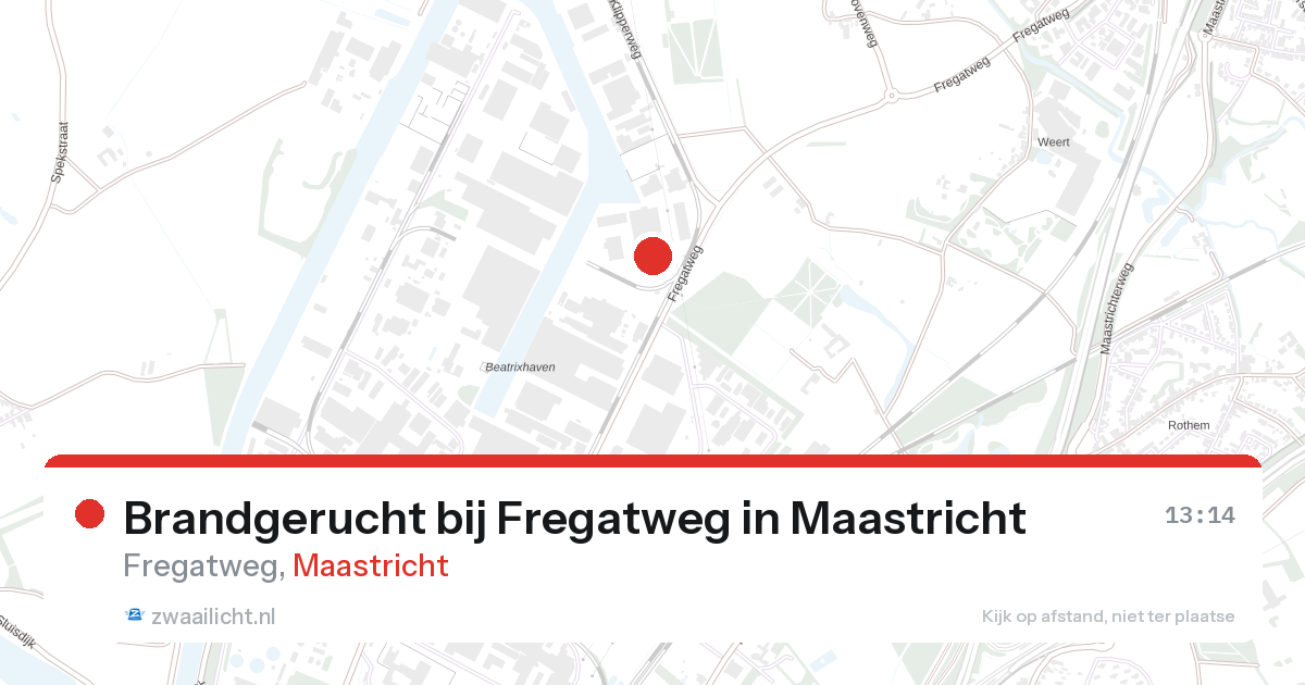 Brandgerucht bij Fregatweg in Maastricht — 16 aug 2026