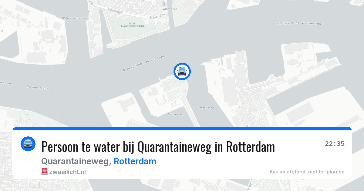 Persoon te water bij Quarantaineweg in Rotterdam — 25 jun 2026