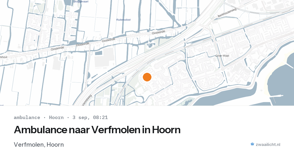Ambulance naar Verfmolen in Hoorn — 3 sep 2026