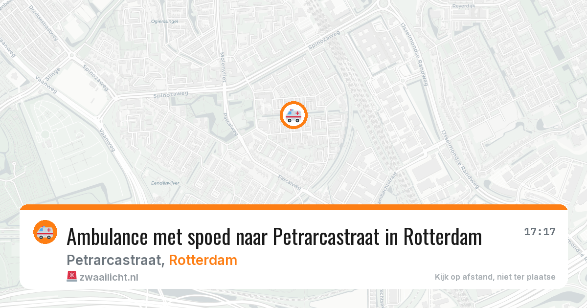 Ambulance met spoed naar Petrarcastraat in Rotterdam — 10 aug 2026