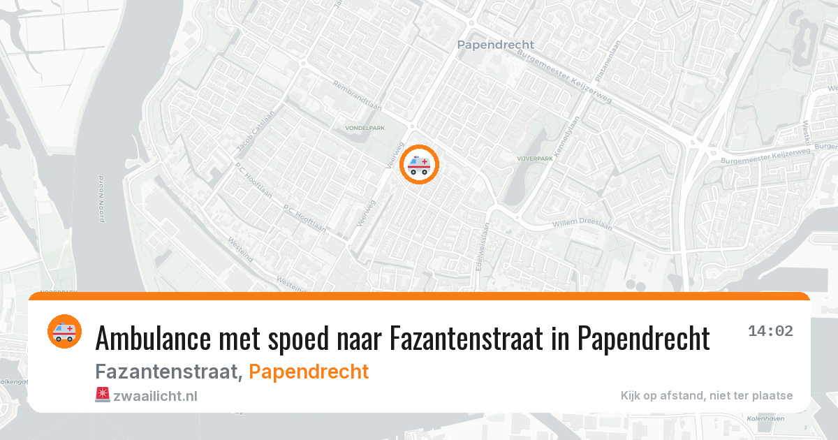 Ambulance met spoed naar Fazantenstraat in Papendrecht — 13 jun 2026