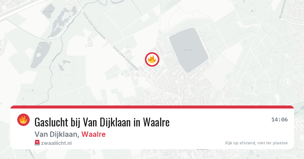 Gaslucht bij Van Dijklaan in Waalre — 23 jul 2026