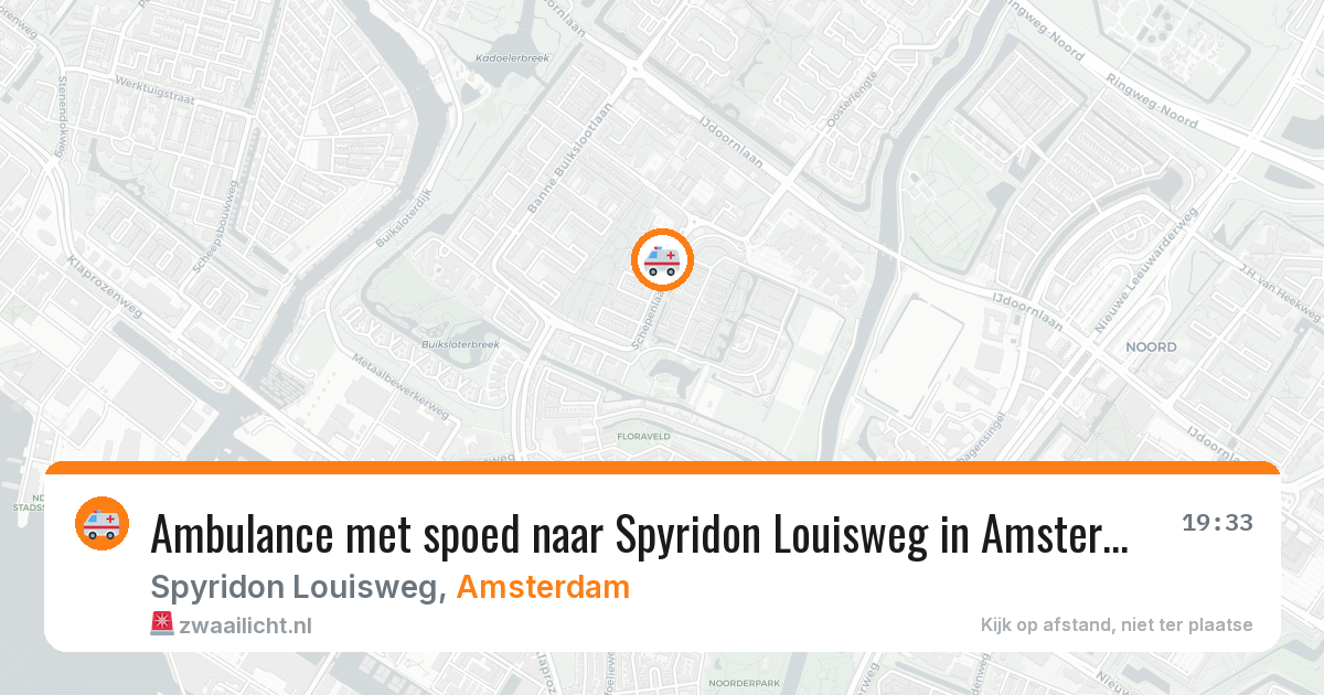 Ambulance met spoed naar Spyridon Louisweg in Amsterdam — 25 jun 2026
