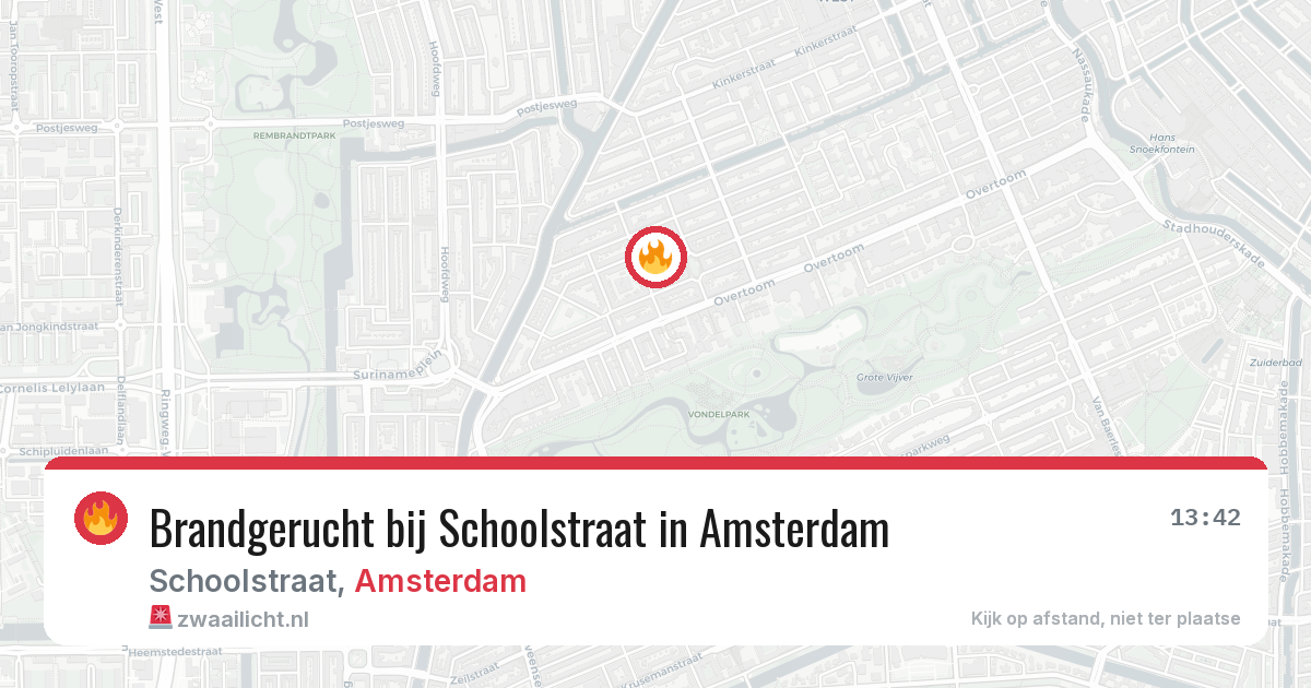 Brandgerucht bij Schoolstraat in Amsterdam — 4 aug 2026