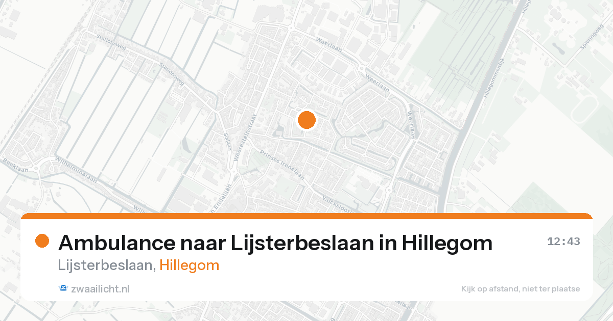 Ambulance naar Lijsterbeslaan in Hillegom — 15 aug 2026