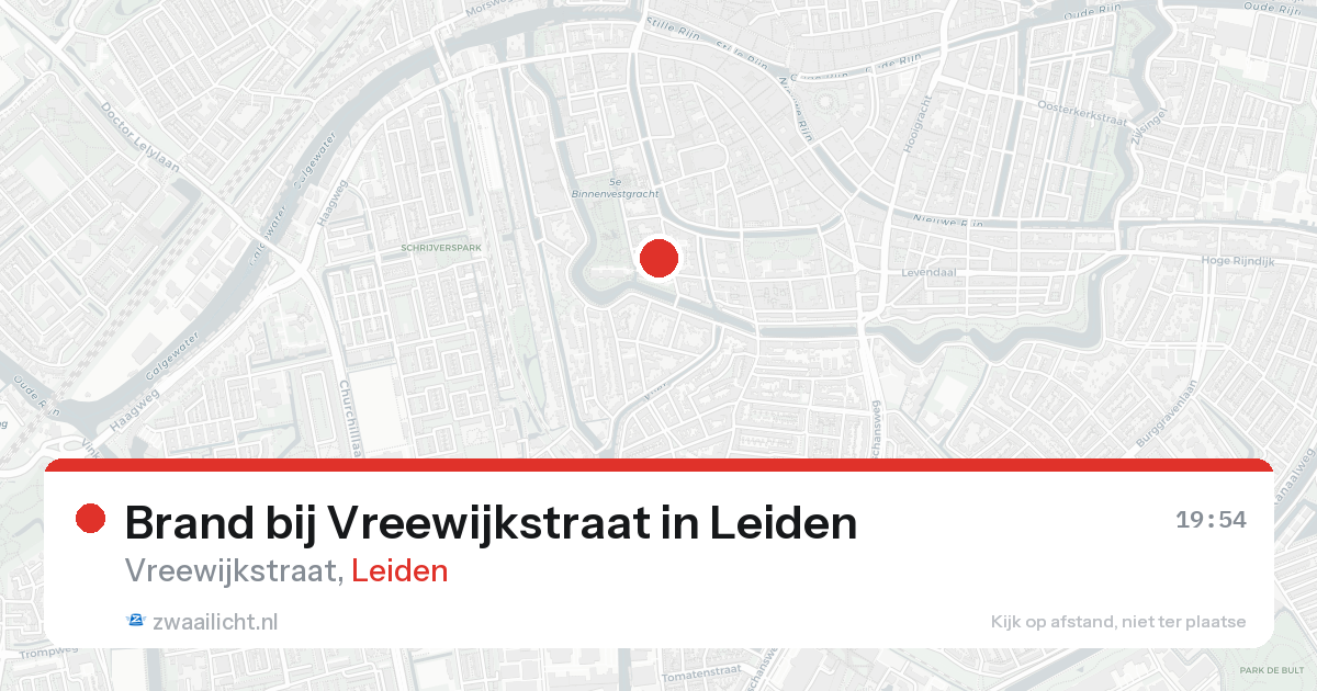 Brand bij Vreewijkstraat in Leiden — 20 aug 2026