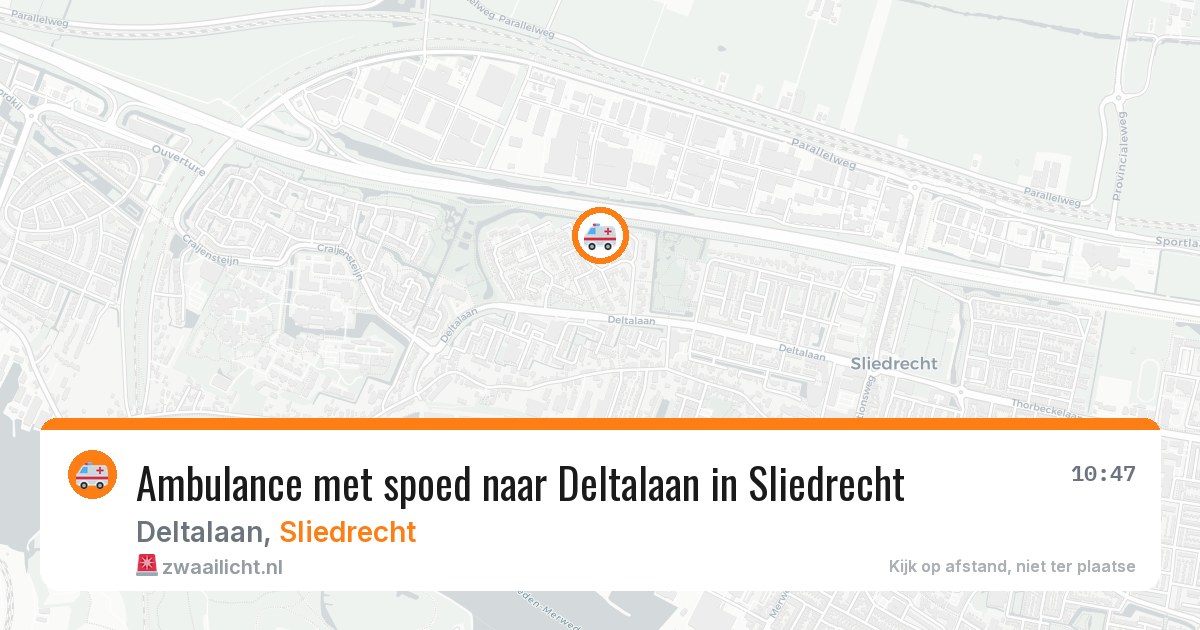 Ambulance met spoed naar Deltalaan in Sliedrecht — 22 jul 2026
