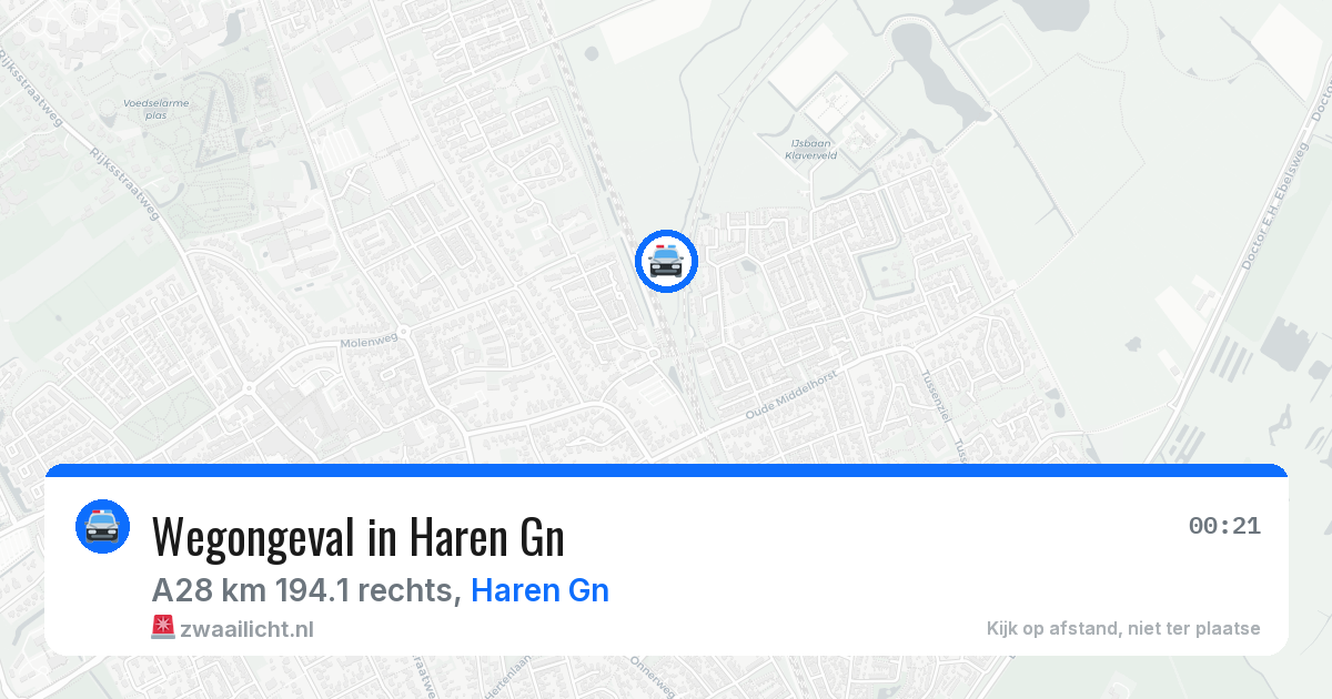 Wegongeval in Haren Gn — 29 jul 2026