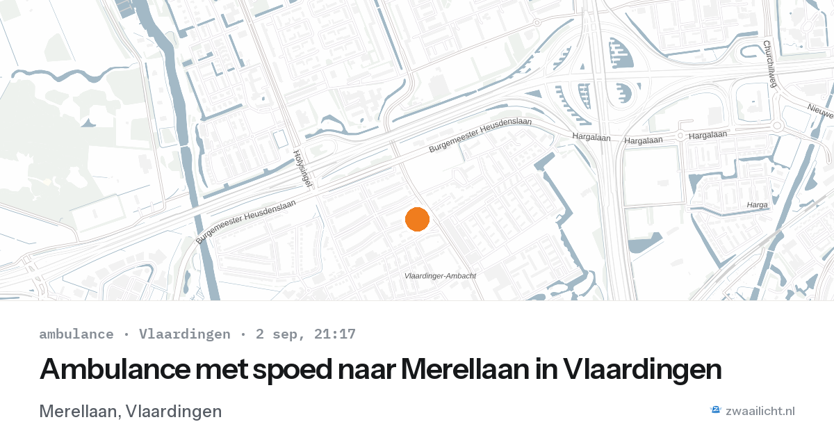 Ambulance met spoed naar Merellaan in Vlaardingen — 2 sep 2026