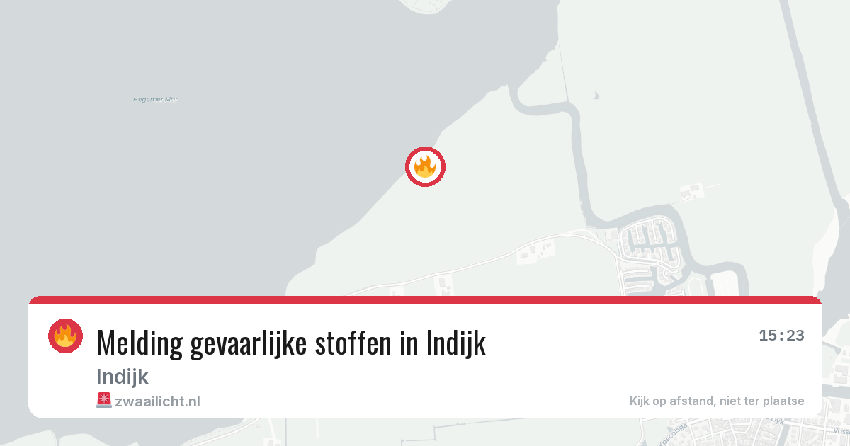 Melding gevaarlijke stoffen in Indijk — 3 aug 2026