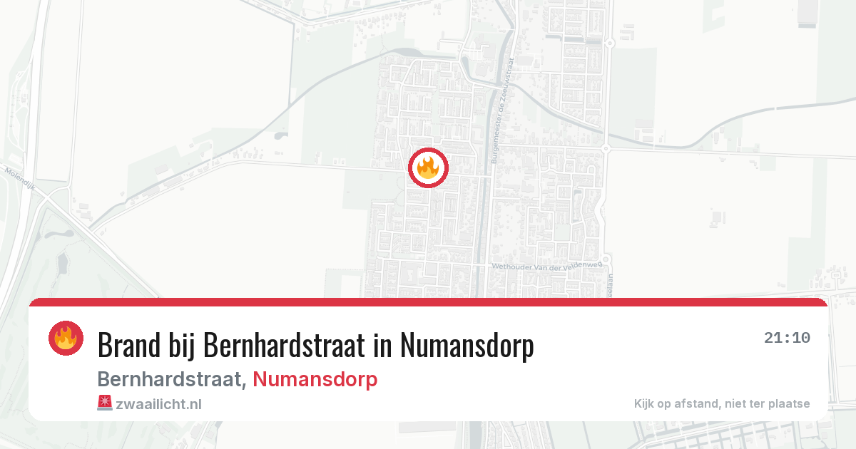 Brand bij Bernhardstraat in Numansdorp — 12 feb 2026