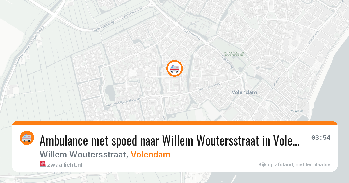 Ambulance met spoed naar Willem Woutersstraat in Volendam — 3 mei 2026