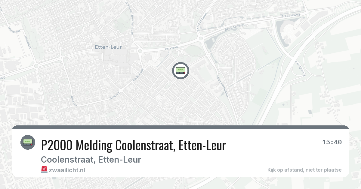 P2000 Melding Coolenstraat, Etten-Leur — 30 mrt 2026