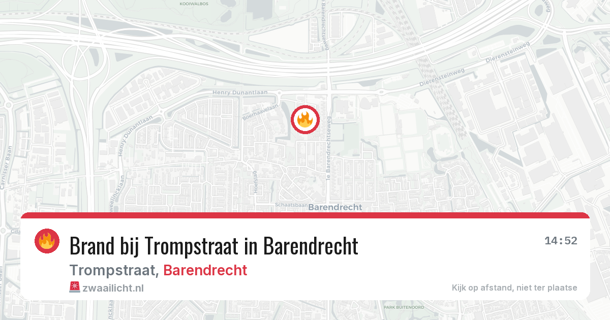 Brand bij Trompstraat in Barendrecht — 25 jun 2026