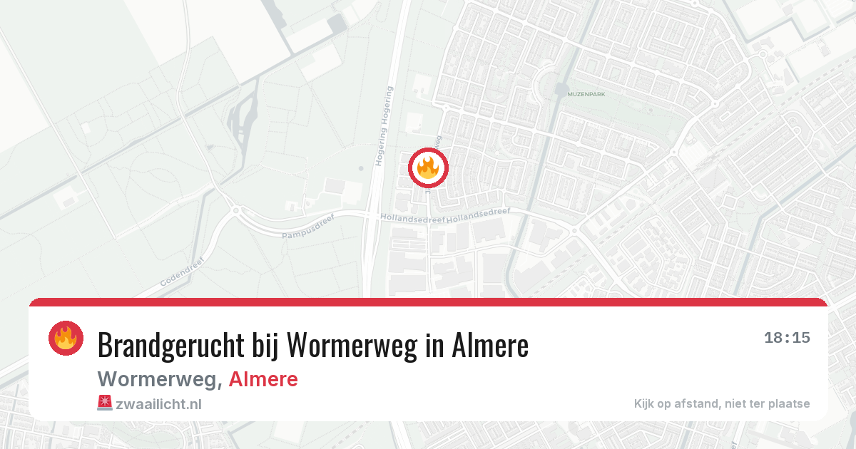 Brandgerucht bij Wormerweg in Almere — 5 mei 2026