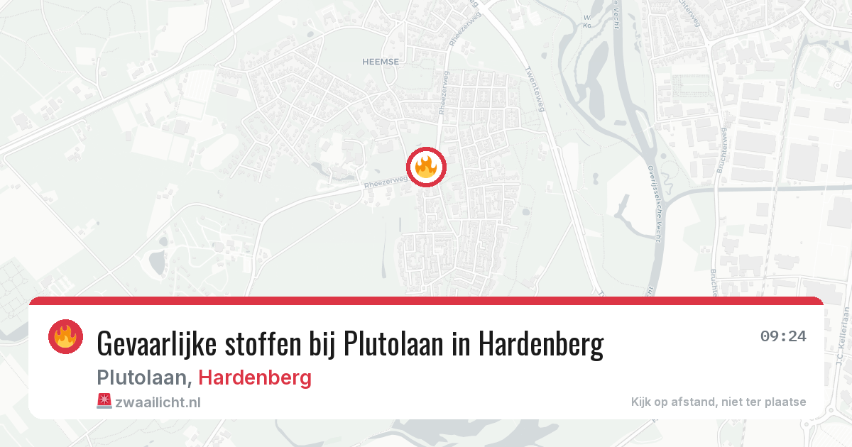 Gevaarlijke stoffen bij Plutolaan in Hardenberg — 31 jul 2026