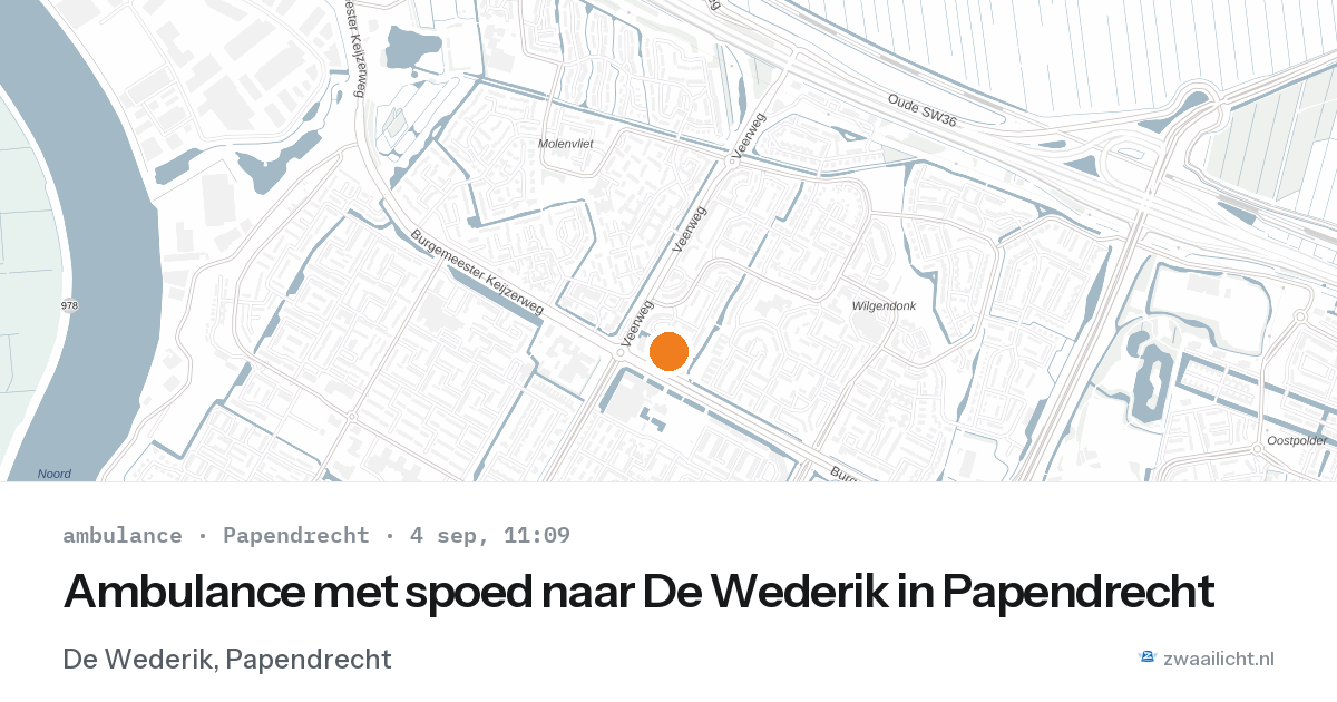 Ambulance met spoed naar De Wederik in Papendrecht — 4 sep 2026