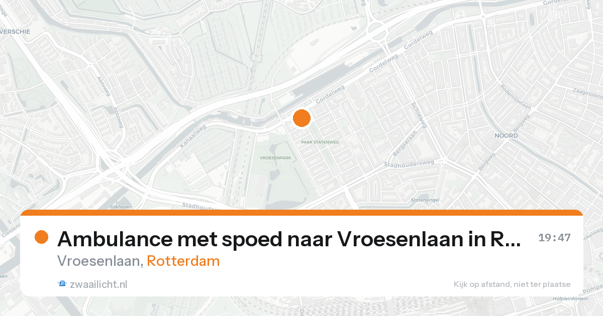 Ambulance met spoed naar Vroesenlaan in Rotterdam — 15 aug 2026