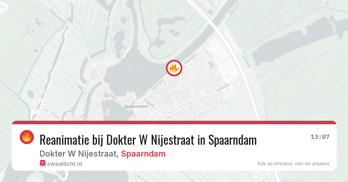 Reanimatie bij Dokter W Nijestraat in Spaarndam — 24 mei 2026