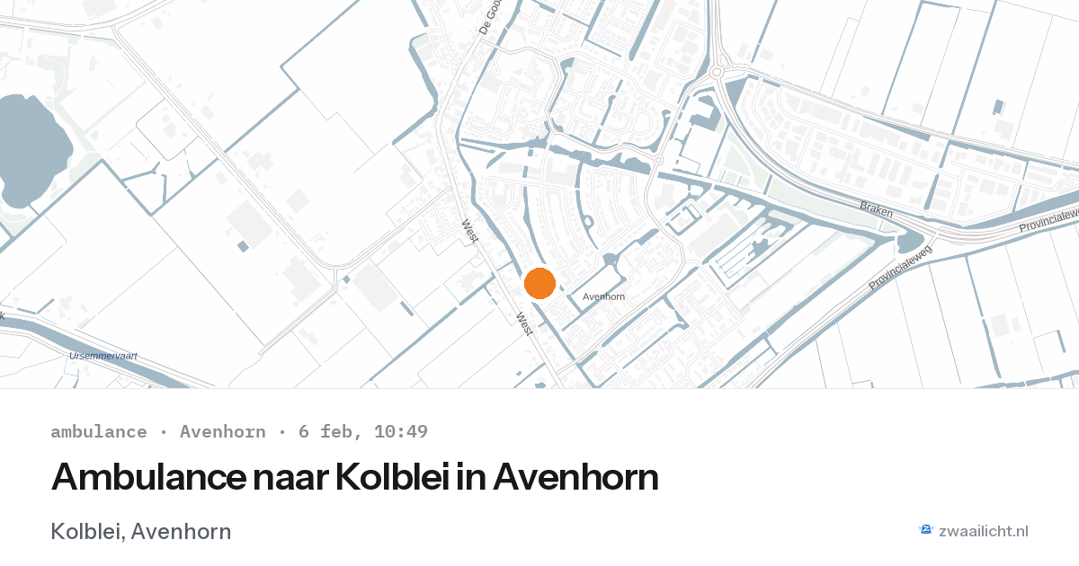 Ambulance naar Kolblei in Avenhorn — 6 feb 2026