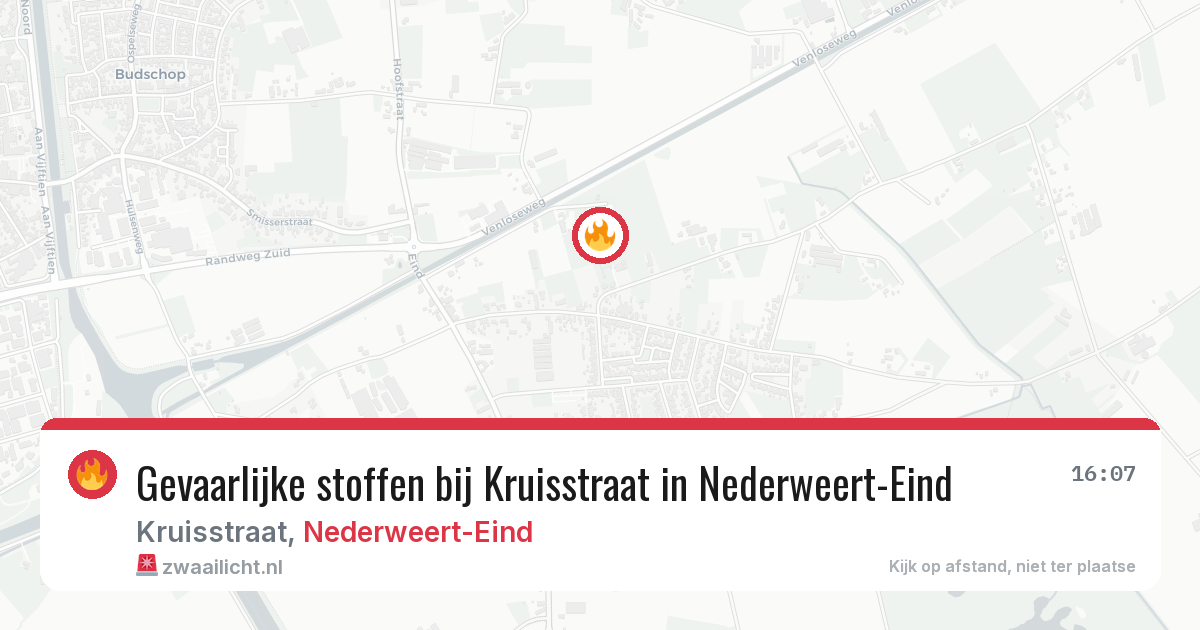 Gevaarlijke stoffen bij Kruisstraat in Nederweert-Eind — 28 mrt 2026