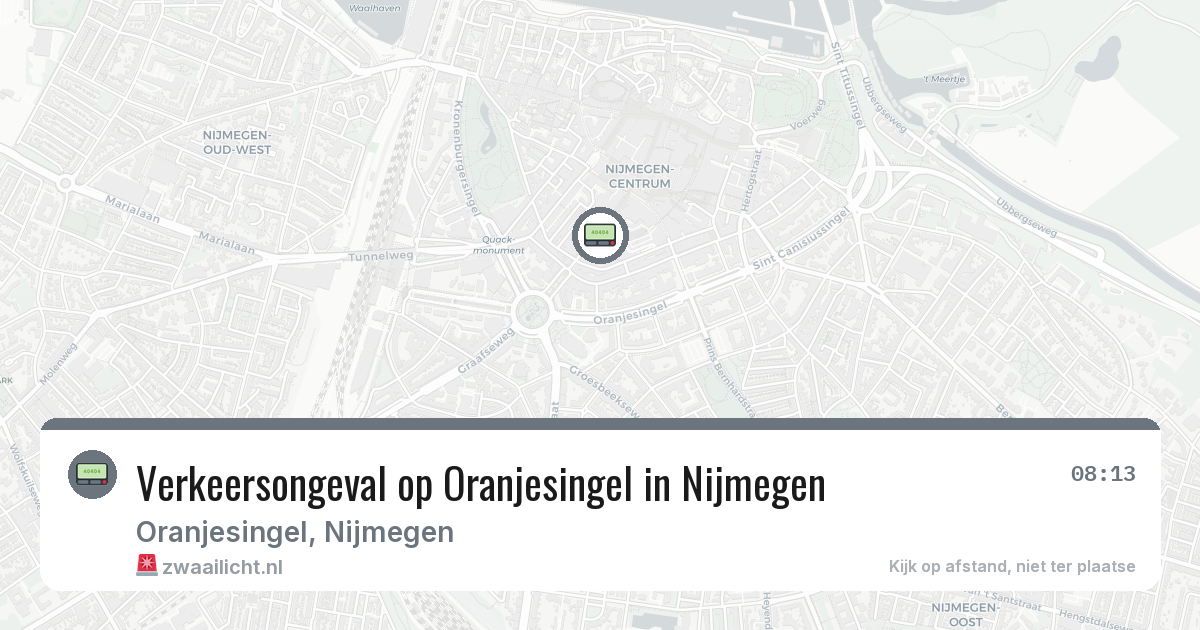 Verkeersongeval op Oranjesingel in Nijmegen — 28 jul 2026