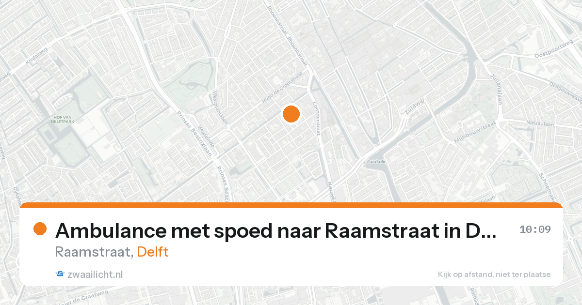 Ambulance met spoed naar Raamstraat in Delft — 18 aug 2026