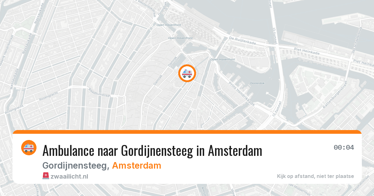 Ambulance naar Gordijnensteeg in Amsterdam — 16 mei 2026