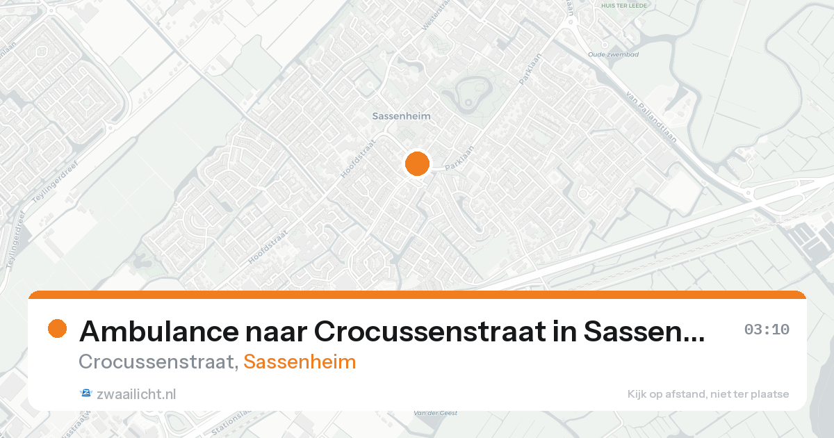 Ambulance naar Crocussenstraat in Sassenheim — 17 aug 2026