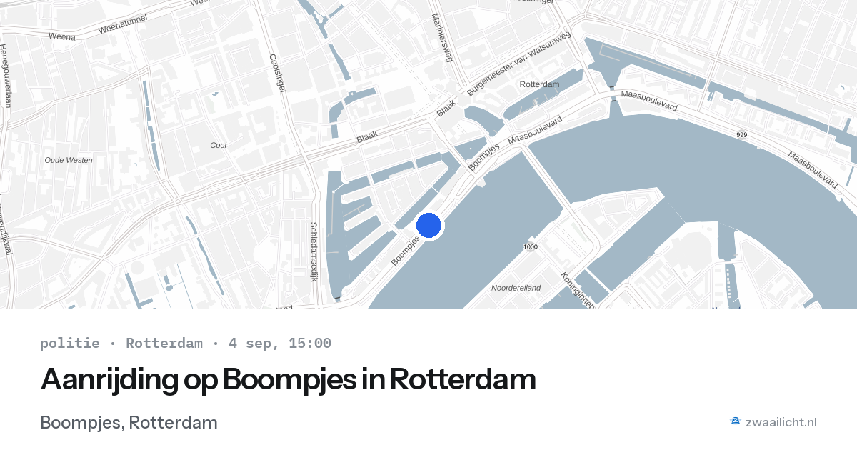 Aanrijding op Boompjes in Rotterdam — 4 sep 2026
