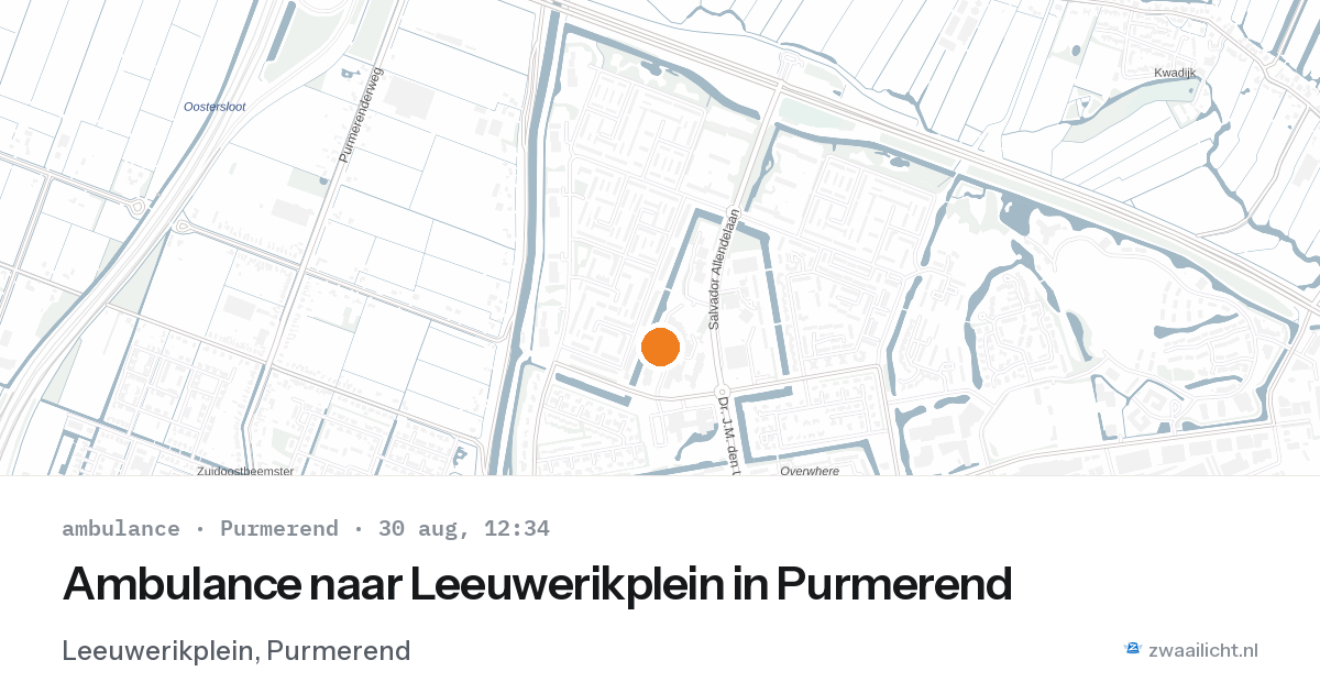 Ambulance naar Leeuwerikplein in Purmerend — 30 aug 2026
