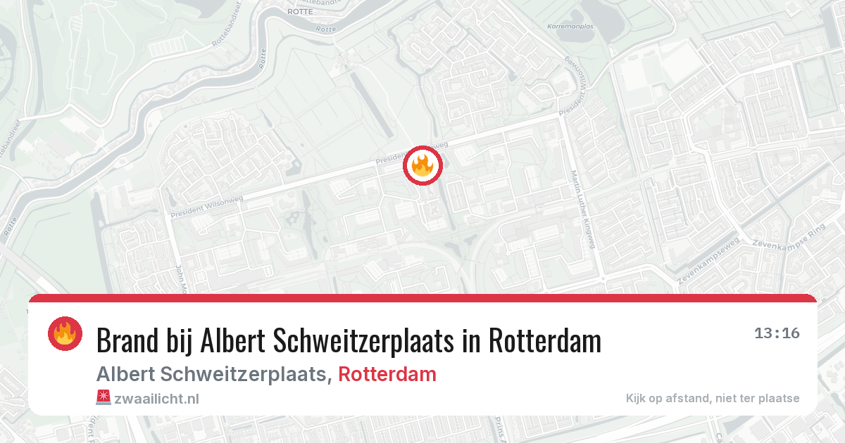 Brand bij Albert Schweitzerplaats in Rotterdam — 31 jul 2026