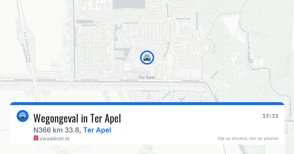 Wegongeval in Ter Apel — 13 mei 2026