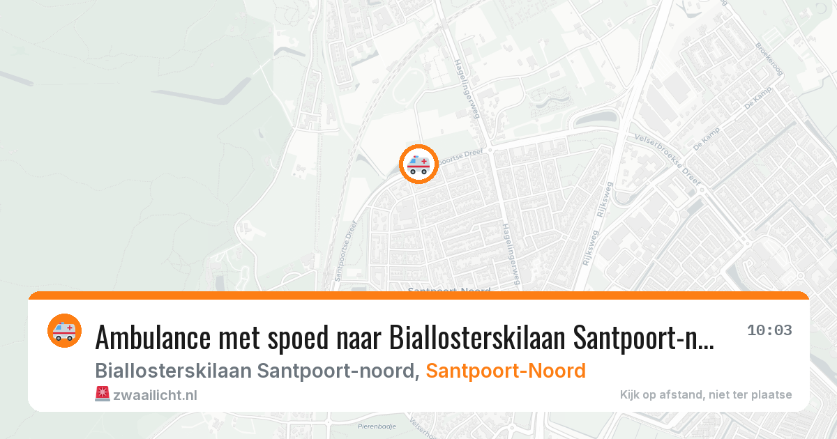 Ambulance met spoed naar Biallosterskilaan Santpoort-noord in Santpoort-Noord — 22 apr 2026