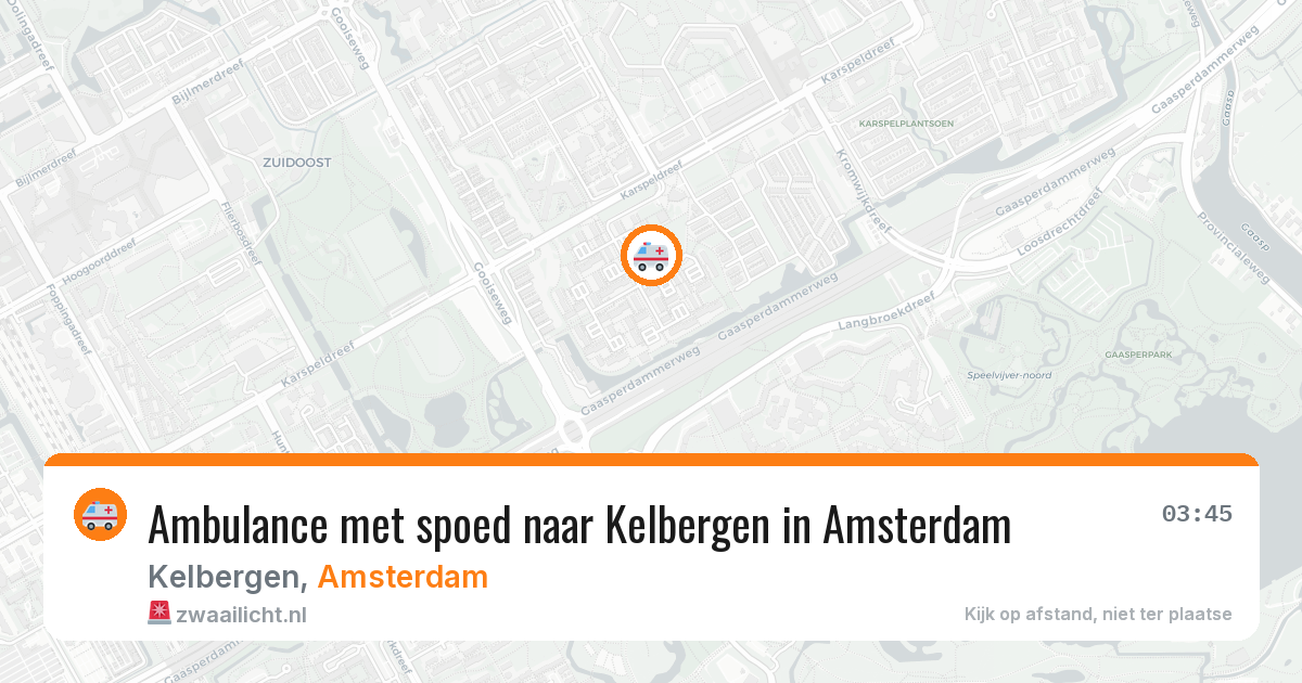 Ambulance met spoed naar Kelbergen in Amsterdam — 27 mrt 2026