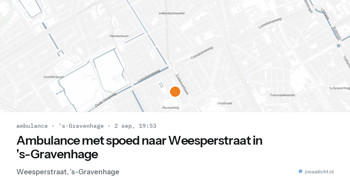 Ambulance met spoed naar Weesperstraat in 's-Gravenhage — 2 sep 2026