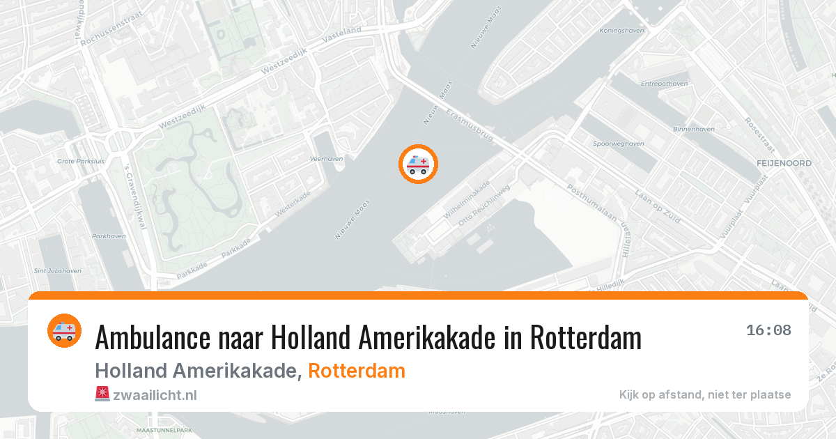 Ambulance naar Holland Amerikakade in Rotterdam — 16 mrt 2026
